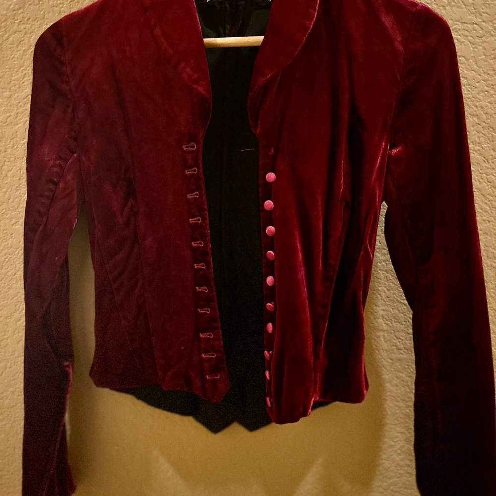 Elegant Velvet Jacket in Rich Red